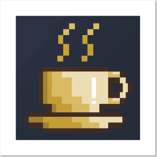 pixel coffee Posters and Art